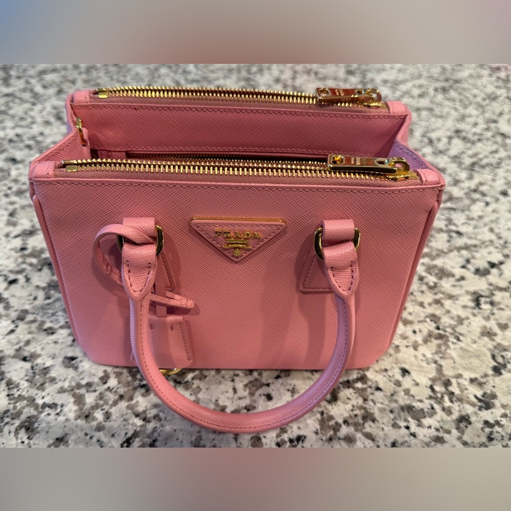 Prada Pink Saffiano Mini Tote Crossbody